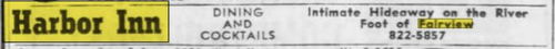 Harbor Inn (Harbor Bar) - May 1964 Ad